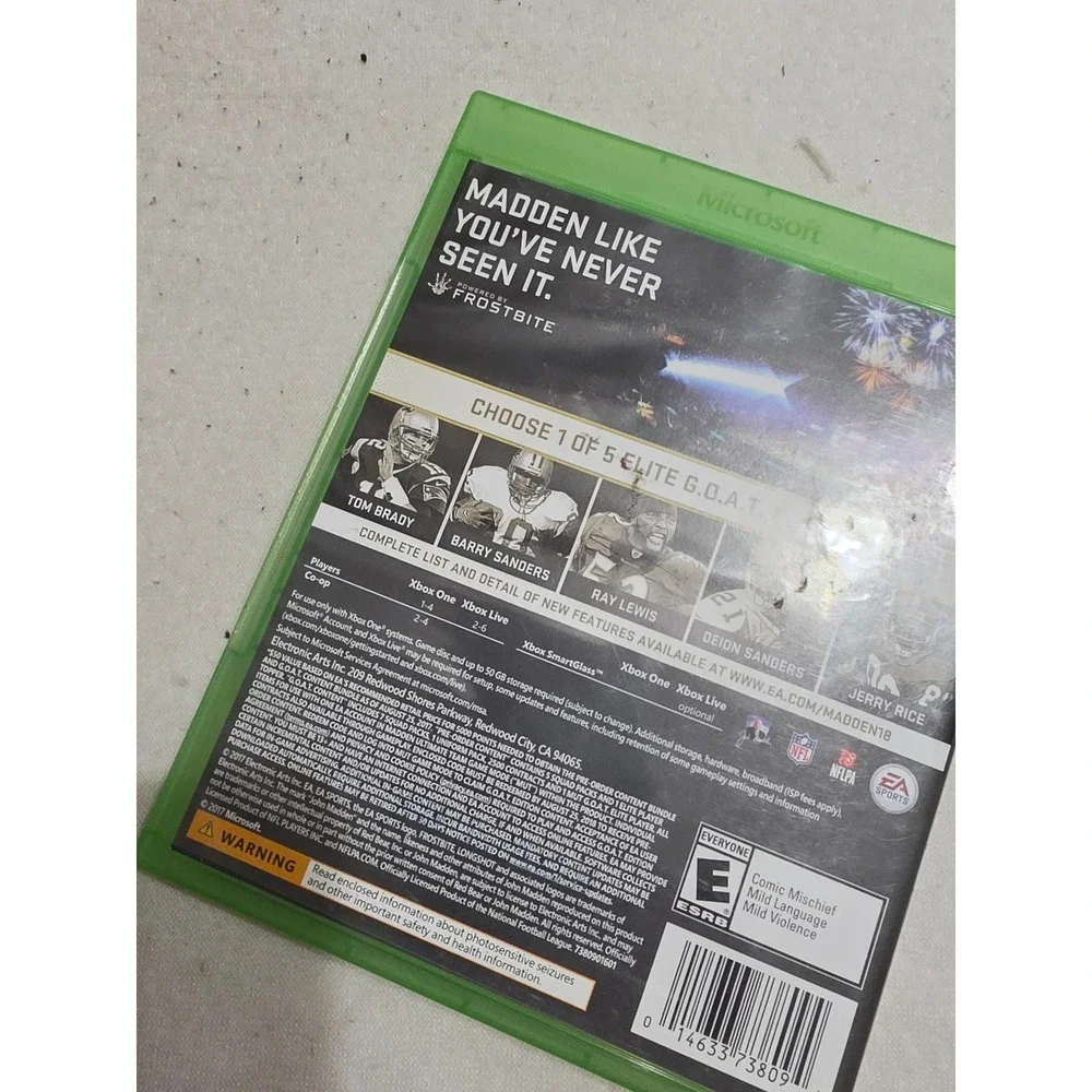 Madden NFL 18 G.O.A.T. Edition Xbox One EA Sports Tom Brady Cover 2017